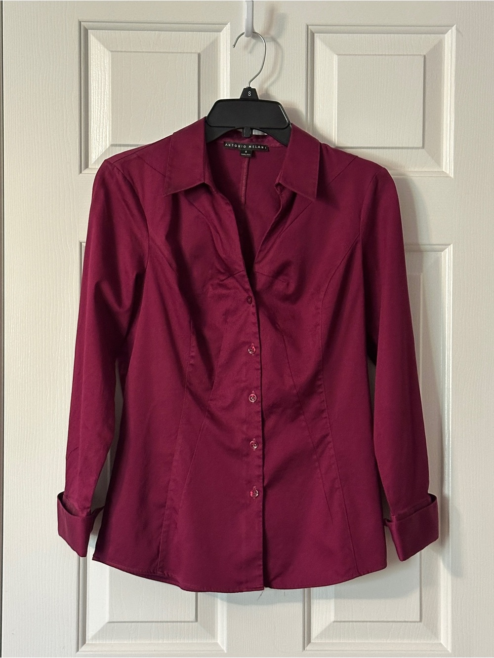 Antonio Melani Women's Burgundy Button-Down Shirt